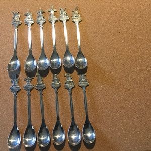Set of 12 silver spoons made in Holland Windmill h